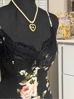 Bisou Bisou floral lace trim dress size 8